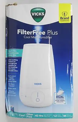 VICKS FilterFree Plus Cool Mist Humidifier 40Hr 1.2 Gallon Touch Control Display • $23.47