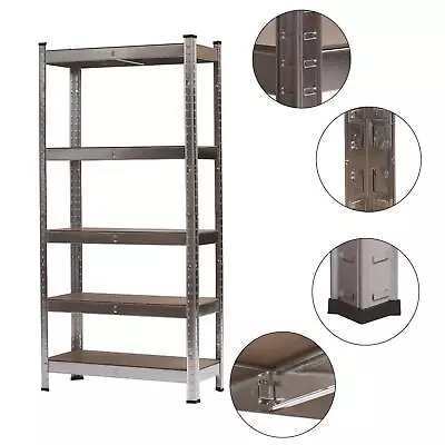 Heavy Duty Storage Racking 5 Tier Shelving Boltless Shelves Garage Workshop Rack • £20.59