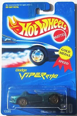 Hot Wheels Dodge Viper RT/10 GREEN #210 GOLD ULTRA HOTS GUH 1995 Blue Card NEW • $2.90