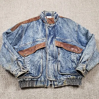 Vtg URBAN EQUIPMENT Denim Jacket Mens Large Marty McFly Back To The Future 80s • $195