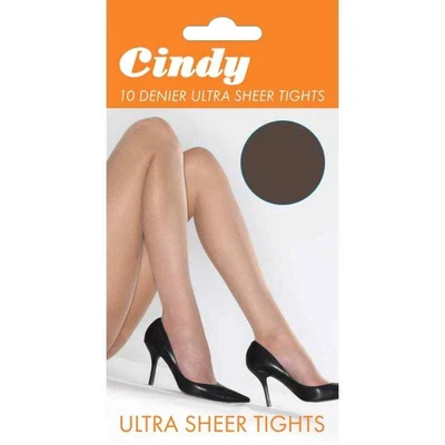 £2.95 • Buy 10 Denier Ultra Sheer Tights By Cindy Plain Knit Various Colours M+L