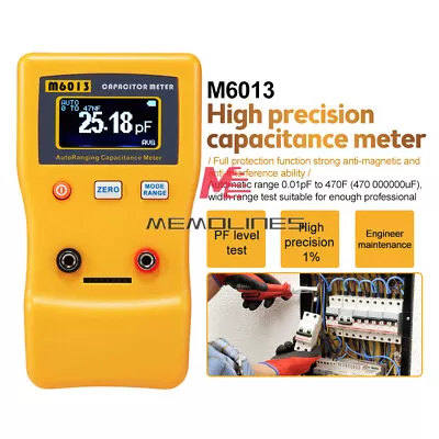 M6013 LCD High-precision Capacitor Meter For Capacitance Resistance Measurement • $40.73