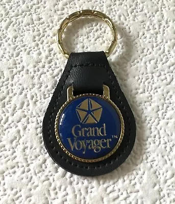 Vintage Keychain CHRYSLER GRAND VOYAGER Key Fob Ring FAUX LEATHER & METAL • $19.76