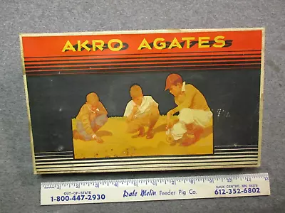 51 Vintage  Akro Agate  Marbles In An  Akro Agates  Box!/shooters Have  Oxblood  • $102.50