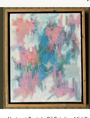 $182.50 • Buy Vintage Abstract In Pinks Blues Whites In Orig Floater Frame 18x22
