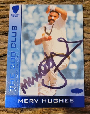 $20 • Buy Merv Hughes The 200 Club Signed 2004 ESP  Cricket Australia