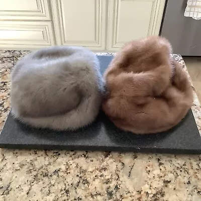 Vintage 2  1960's ? Genuine Fur Hats Lovely • $49.99