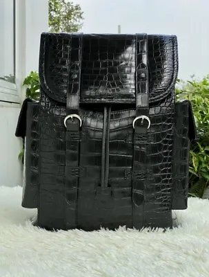 Real Crocodile Alligator Belly Leather Skin Backpack Shoulder Bags Travel Bags • $870