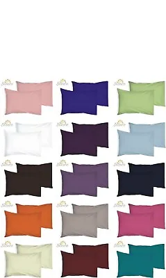 2 X Pillow Case Luxury Fine Poly Cotton Housewife Pair Pack Pillows Cover Cases • £4.45