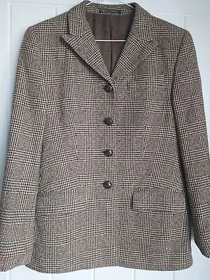 Vintage Brown Tartan Blazer From Old England In Size 8 • £29.99