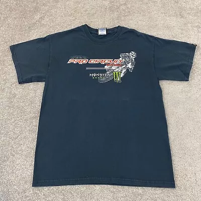 Monster Energy Pro Circuit Racing Shirt Mens Medium Black Dirtbike Graphic Tee • $14.99