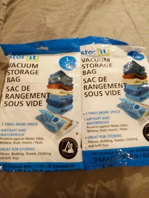 $2.99 • Buy 2 STOR IT HEAVY DUTY LARGE VACUUM STORAGE BAGS 17.5 In X 27.5 Inch 3X MORE SPACE