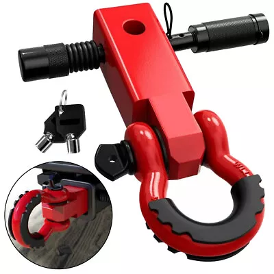 2  Tow Shackle Hitch Receiver Heavy Duty 3/4  D-Ring Recovery For Truck Jeep SUV • $40.99