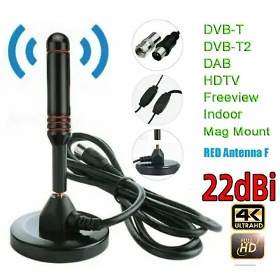 UK Best Portable TV Magnetic HD Freeview Aerial DVB-T/DAB Indoor Outdoor Ariel • £10.89