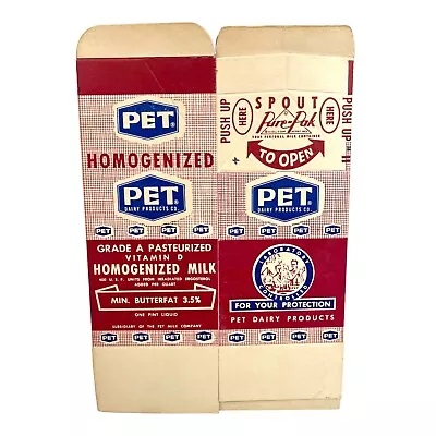 Vintage Pet Dairy Products Co. One Pint Milk Carton 5.5 X8.25  Farmhouse Decor • $5.99