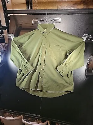 Cabellas Outfitter Series Mens Shirt 2XL Green Button Long Sleeve • $15.20