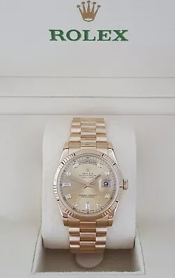 Rolex Day-Date President 118238 Double Quick 18K 36mm Factory Diamond Dial Watch • $24995