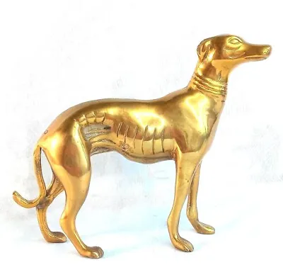 £39.95 • Buy Vintage Brass Greyhound Sculpture Figurine Statue [2]