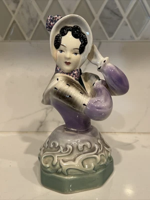 $5 • Buy Goldscheider Everlast Corp Victorian Lady In Purple Figurine 6” Tall With Repair