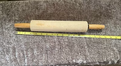 Rolling Pin Wooden With Natural Handles Vintage Farmhouse Baking • $14