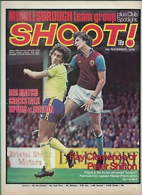 £3.25 • Buy SHOOT! - 4th November 1978 - Middlesbrough, Derby County, Liverpool