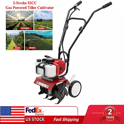 52CC 2 Stroke Mini Tiller Gas Powered Mini Cultivator For Garden/Farm/Yard  • $182