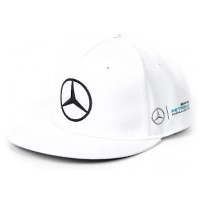 Mercedes Lewis Hamilton White Flatbrim Cap - F1 Gift - Formula One Gifts • £20.99