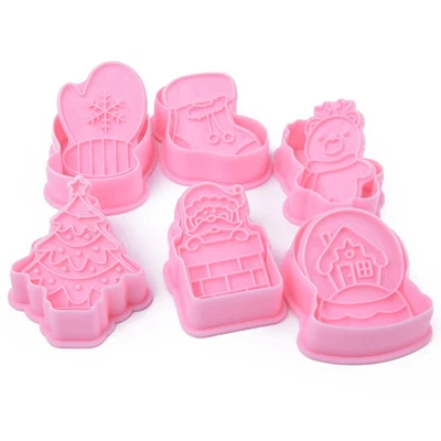 £5.11 • Buy 6Pcs Cookie Cutters With Plunger Stampers Cute Cartoon Pattern Biscuit Molds Z4