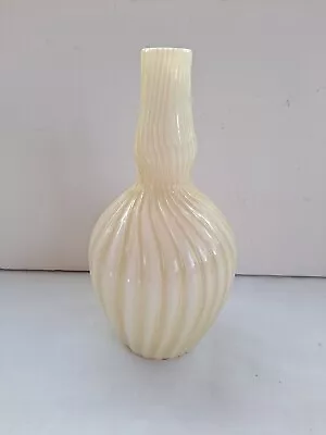Vintage Hobbs White Cream Swirl Stripe Opalescent Glass Barber Bottle 7” Tall • $65