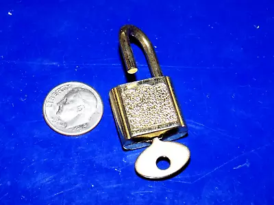 Vintage Miniature Padlock W/Working Key - Jewelry Box Luggage Etc.. • $6