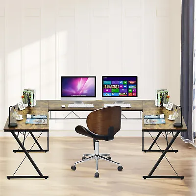 $81.59 • Buy Costway L-Shaped Corner Desk 59  Office Home Computer Table Study Workstation