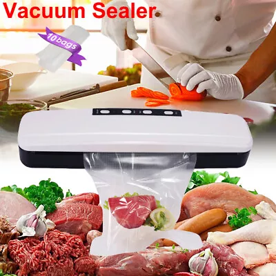 $31.56 • Buy Household Vacuum Sealer Machine Seafood Meal Food /Meat Saver System W/10 Bags