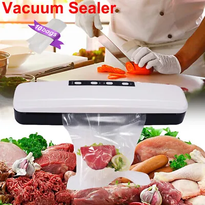 Household Vacuum Sealer Machine Seafood Meal Food /Meat Saver System W/10 Bags • $33.72