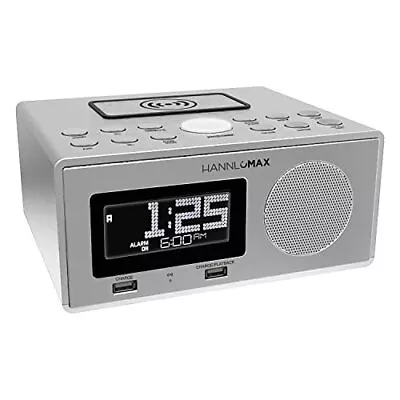 Hx202qi Alarm Clock Radio Wireless Charging Bluetooth 10w Output Power Dual Usb  • $40.69