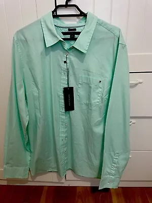 Tommy Hilfiger Ladies  Mint Green Shirt Size XL New With Tags RRP $129 • $29