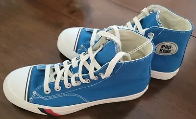 New Pro-Keds Royal High Canvas Bright Teal OG Unisex Retro Sneakers Men's 8 • $59.99