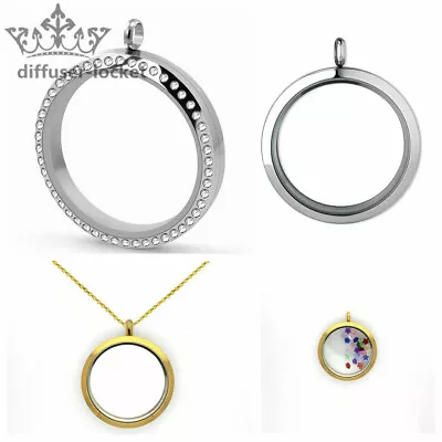 38mm Stainless Steel Mixed Color Glass Living Memory Floating Charm Locket  • $0.99