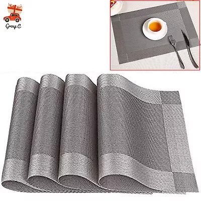  Set Of 4 Placemats Non-Slip Heat Insulation Dining Table Place Mats Portable US • $5.25