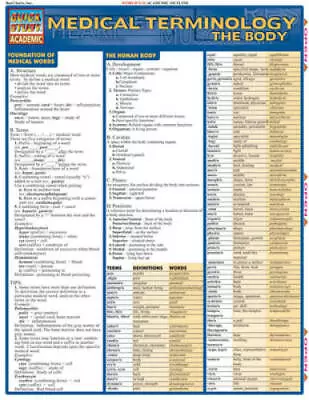 Medical Terminology: The Body (Quickstudy: Academic) - Pamphlet - GOOD • $4.07