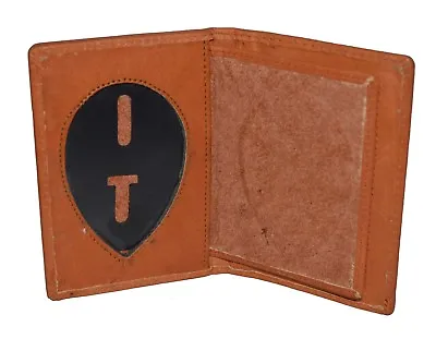 $12.99 • Buy Police Id Badge Holder Shield Badge Bifold New Tan Genuine Leather