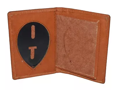 $12.99 • Buy Police Id Badge Holder Shield Badge Bifold New Tan Genuine Leather