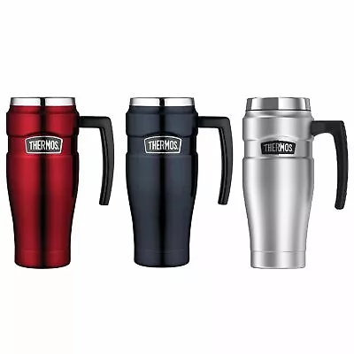 NEW THERMOS 470ml STAINLESS STEEL KING TRAVEL MUG Insulated Cup Coffee • $42.75