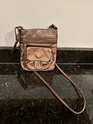 B. Makowsky Copper Leather Crossbody Purse • $28