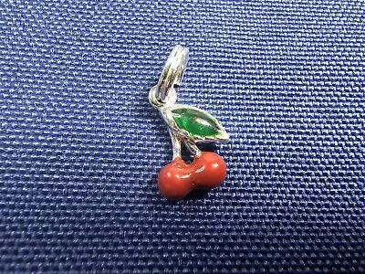 Grandma Grabe's Beautiful Vintage 925 Sterling Silver Cherries Pendant • $0.75