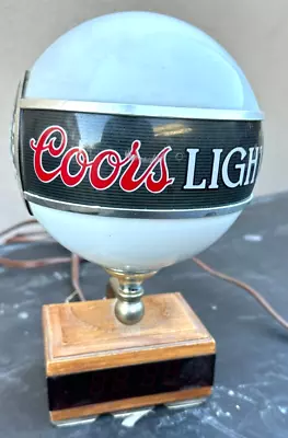 Vintage 1980's Coors Light Digital Clock  Up Globe Lamp (video) Working • $49.95