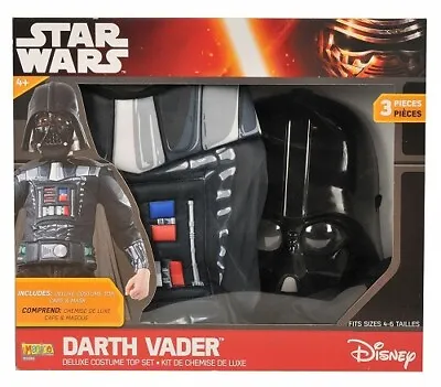 Star Wars Darth Vader Deluxe 3piece Costume (age 4-6) Disney Brand New • £0.99