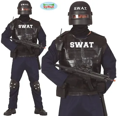 Mens SWAT Fancy Dress Costume Men's Armed Police Marksman Outfit Fg • £28.99