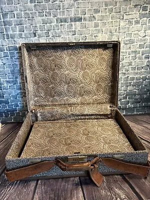 Vtg Hartmann Luggage Brown Tweed Leather X-Large Suitcase 26” Wide • $75