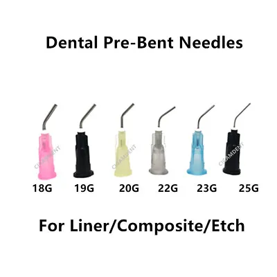 Dental Pre-bent Irrigation Needle Flow Dispensing Syringe Tips 18G/22G/23G/25G • $3.50