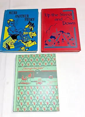 LOT OF 3 VINTAGE PRIMARY SCHOOL READERS THROUGH THE GATE BETTS BASIC  1940s • $14.99